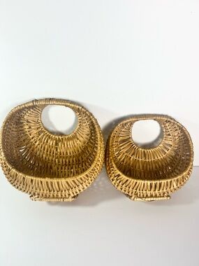 Wall Baskets vintage Boho decor set of 2